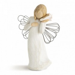 Small angel figurine holding phone to her ear