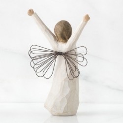 Angel figurine with arms raised up