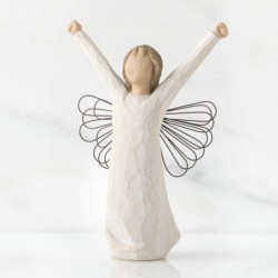 Angel figurine with arms raised up